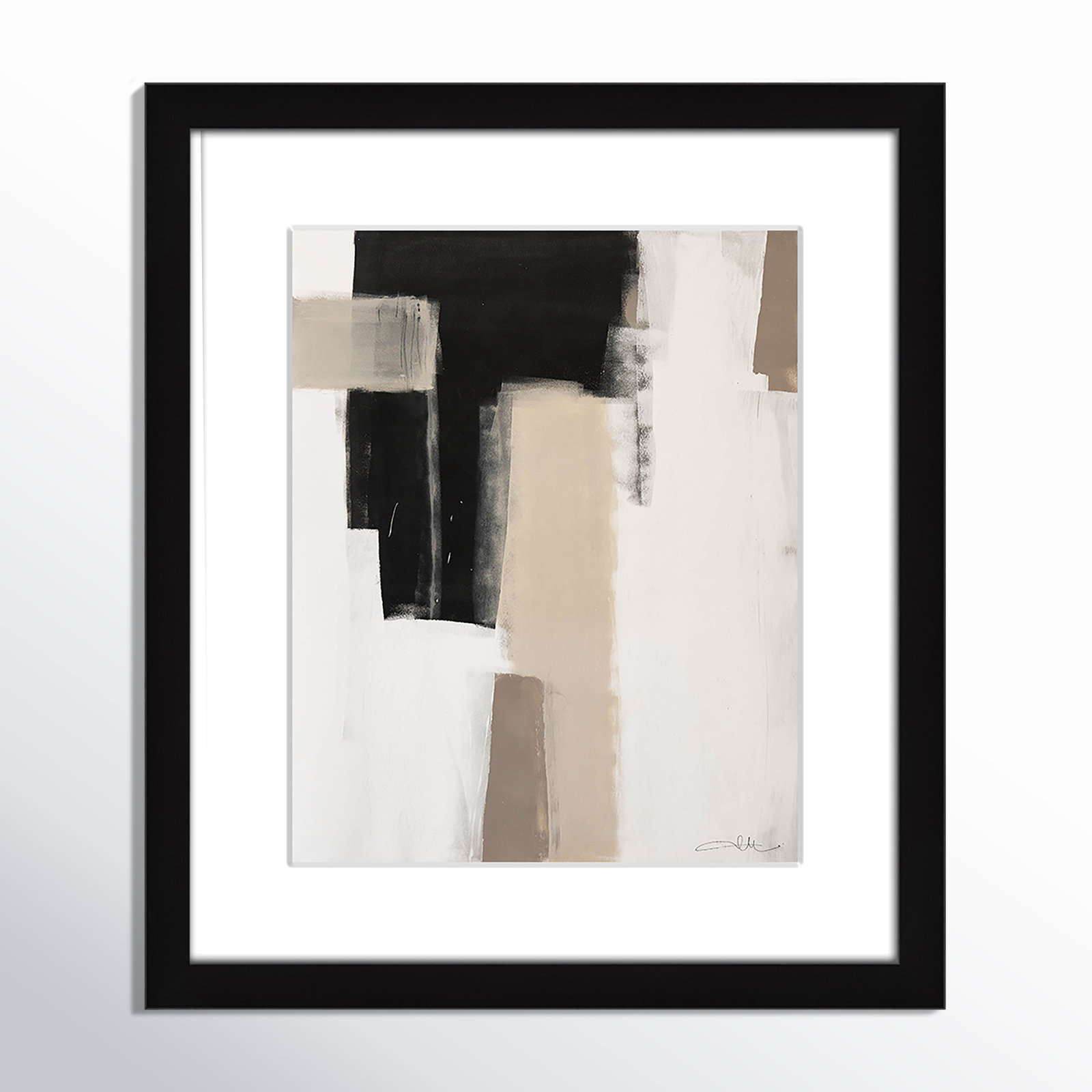 Earth Scapes I by Casa Fine Arts, 15" H x 13" W x 1.25" D, Black Matted Picture Framed