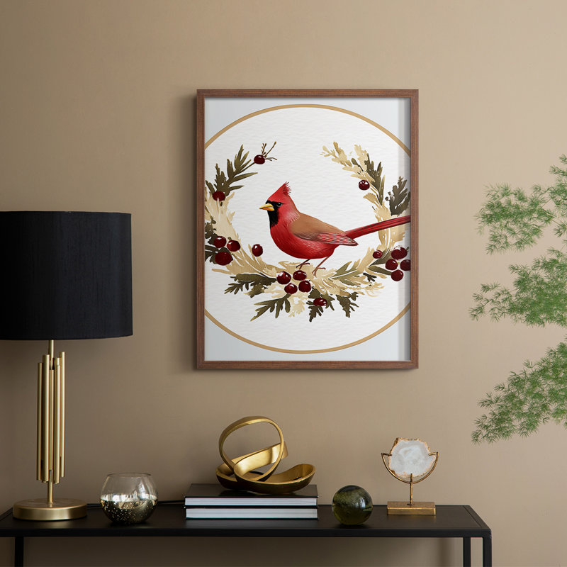 «Christmas Holiday Art CMXLV III», reproduction d'art encadrée - bois massif, H 11 po x l 9 po, Noyer