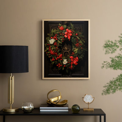 «Christmas Holiday Art DCLxxiii», reproduction d'art encadrée - bois massif