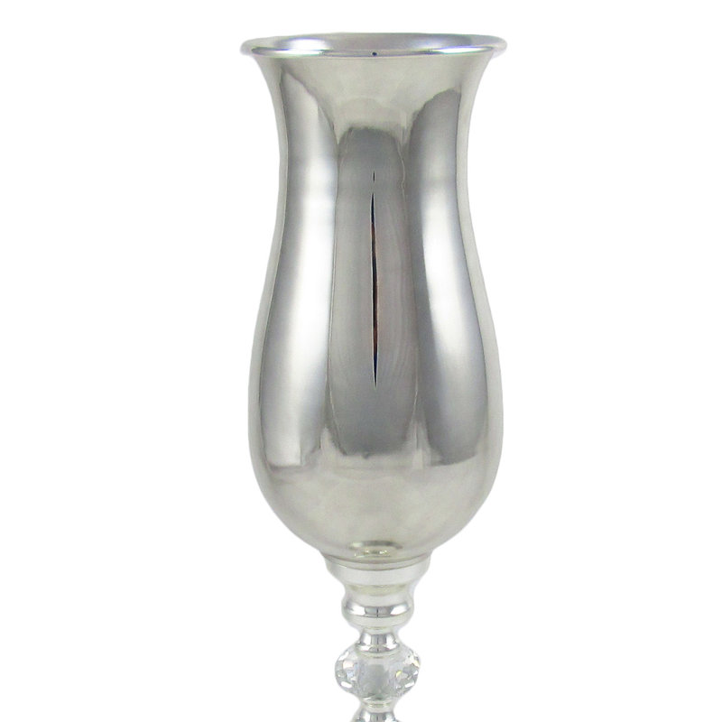 Vase de table en métal Feingold, H 17 po x l 4,5 po x P 4,5 po, Argent