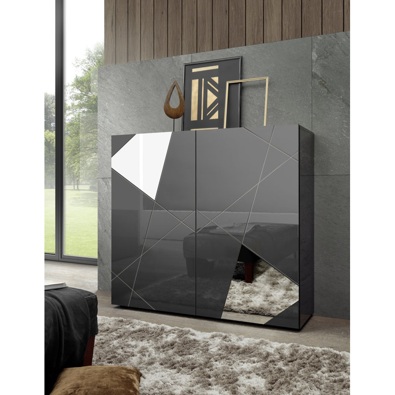 Tashvi 121cm Sideboard, Grey Gloss