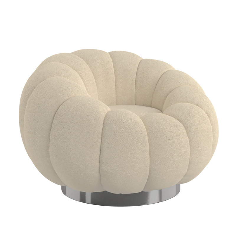 Fauteuil d'appoint pivotant blanc