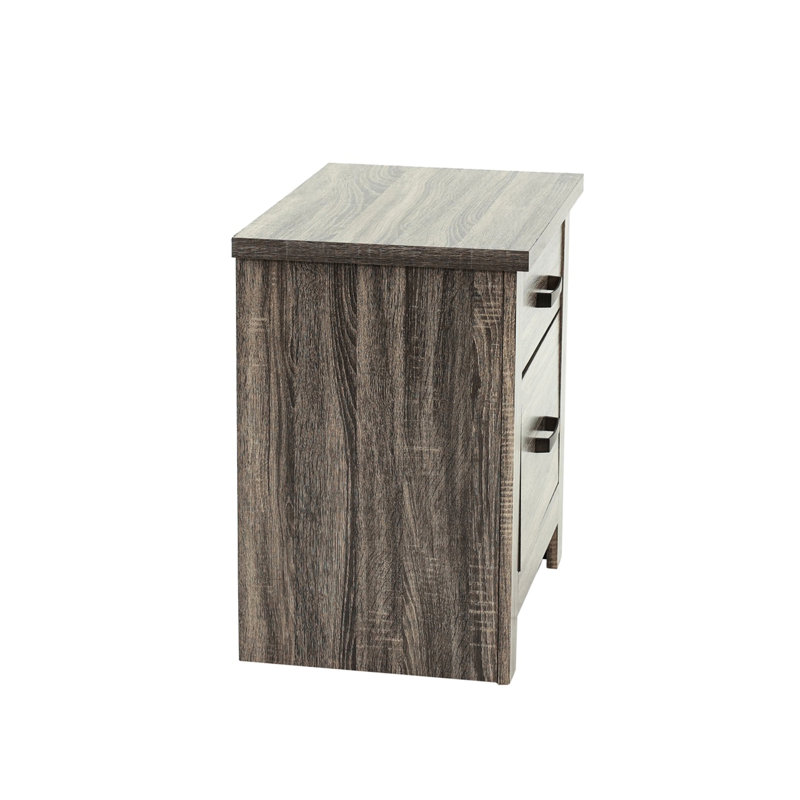 Table de chevet brune à 2 tiroirs pour chambre à coucher avec - et finition
