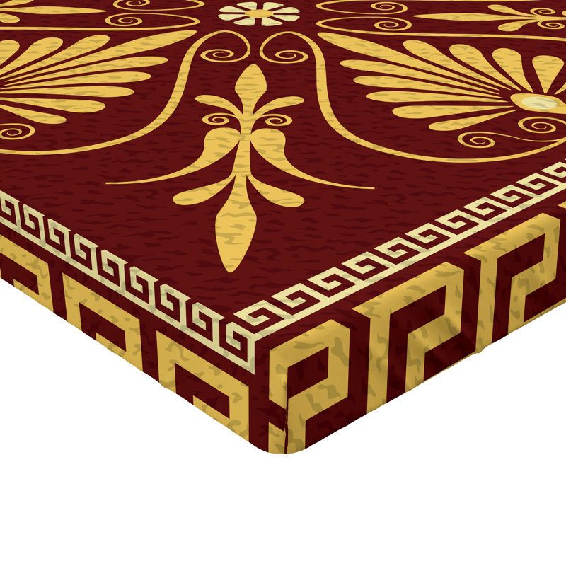 Drap-housse Ambesonne, paquet de 2, Drap-housse grand, Jaune / rubis oriental