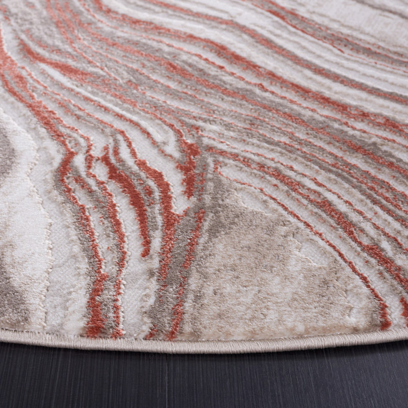Tapis abstrait Meadow 500 Performance, Rond 6 pi 7 po