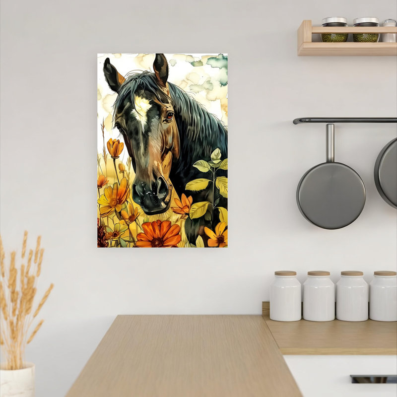 Cheval, art animalier contemporain, H 18 po x l 12 po