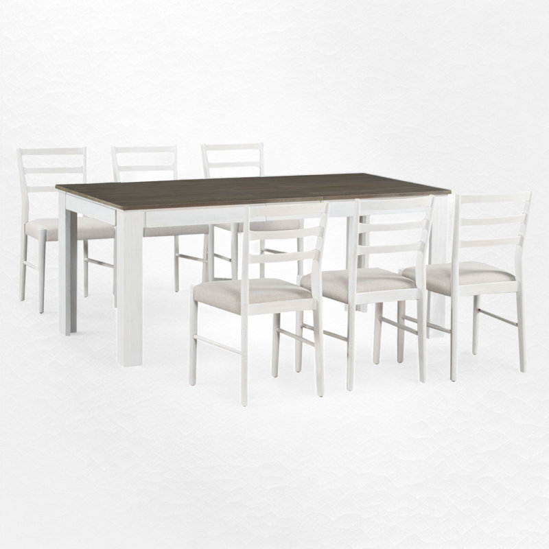 Ensemble repas pour 6 personnes Silsbee, Brun, Blanc, Blanc / beige