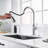 Pull Down Single Handle Kitchen Faucet With Deck Plate, Handles and Supply Lines-60743611