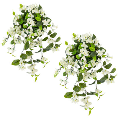 28 po Bougainvillée artificielle résistante aux rayons UV (intérieur / extérieur) - ensemble de 2