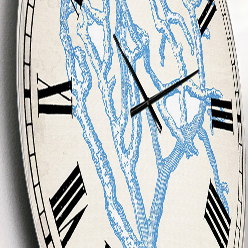 Blue Coral 2 - Grande horloge murale nautique et côtière, Petit