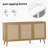 Sideboard Buffet Cabinet With 3 Rattan Doors, Kitchen Storage Cabinet For Entryway Living Room-243067387