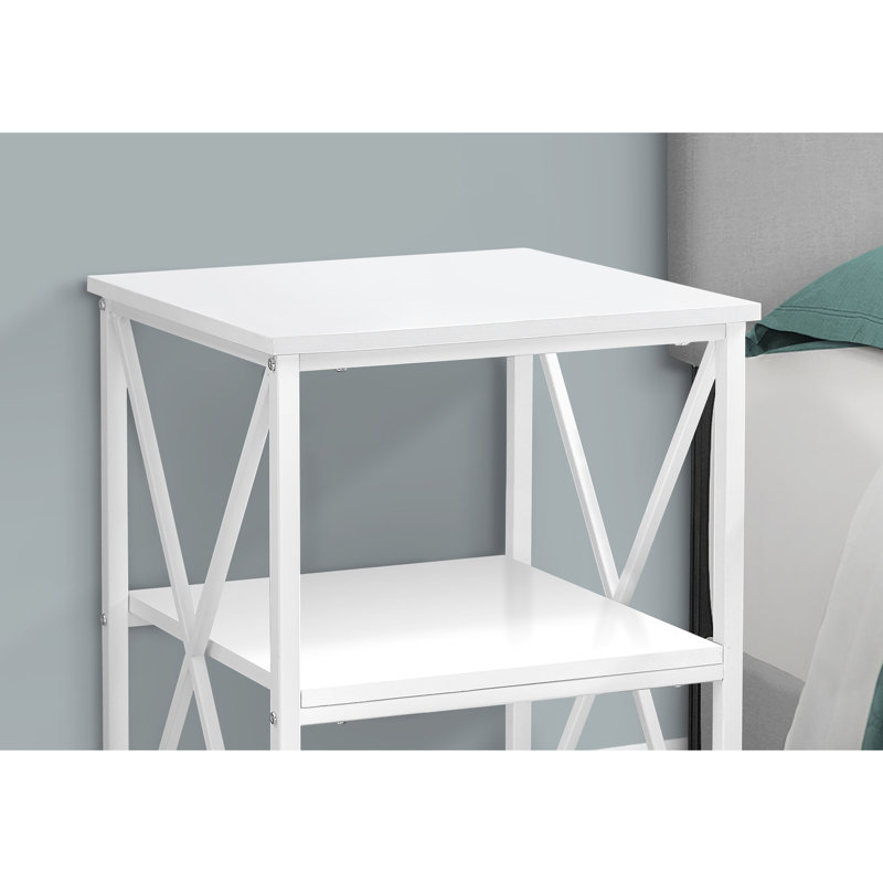 3 tables d'appoint en stratifié blanc pour tables de bout de chambre à coucher et de salon avec 3 tables d'appoint