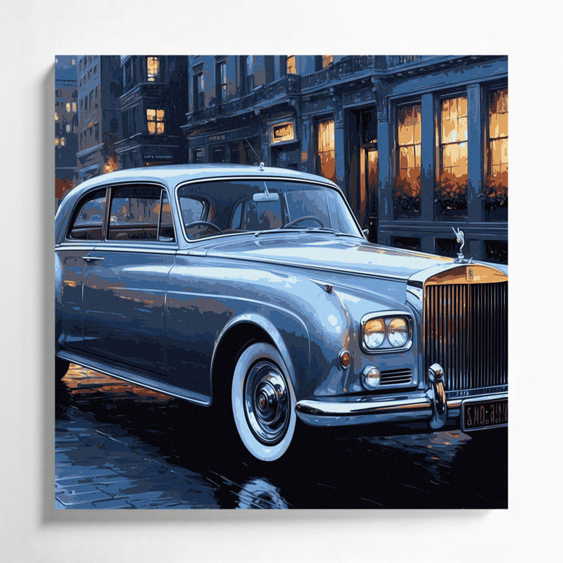 Transport, voitures de luxe classiques, art mural sur toile grise