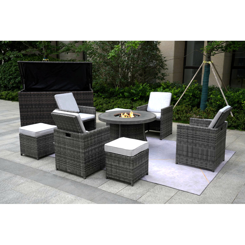 Areefa 8 - Person Patio Conversation Set with Cushions