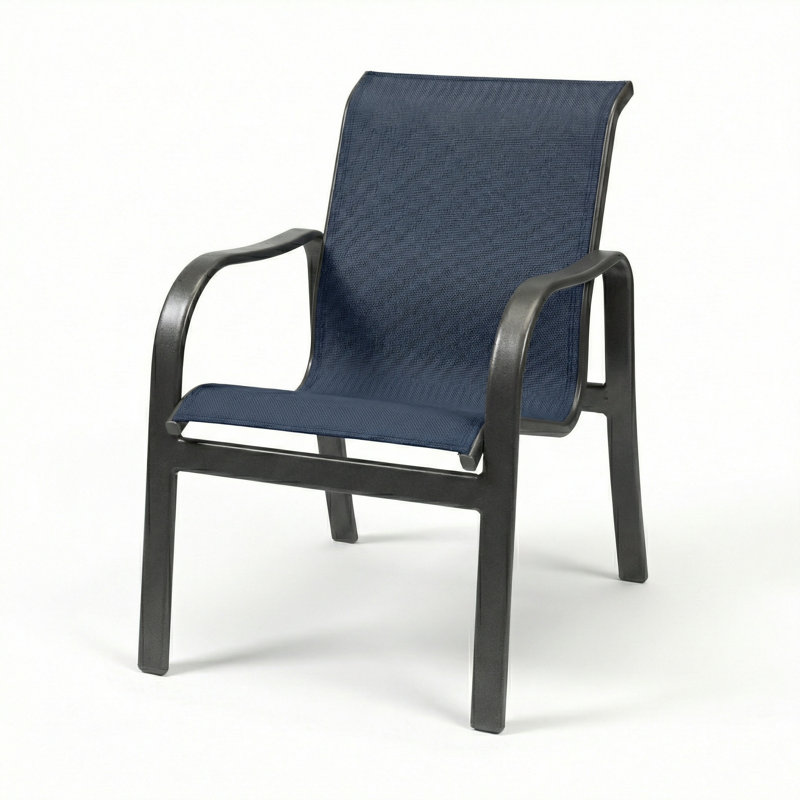 Windward Outdoor Sonata Arm Chair, Dupioni Sapphire Sling/Anthracite