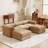 Joey U-Shaped Chenille Sectional Sofa with 2 Ottomans & Hidden Storage