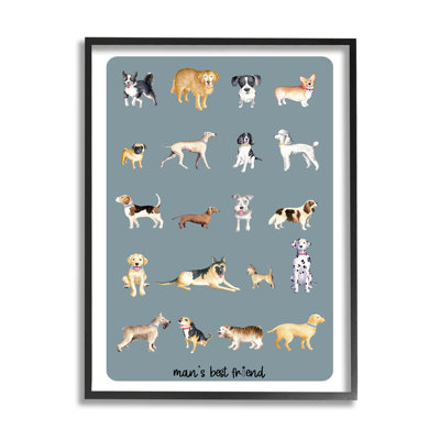 Man's Best Friend Dog Breeds by Andi Metz - Graphic Art on Wood