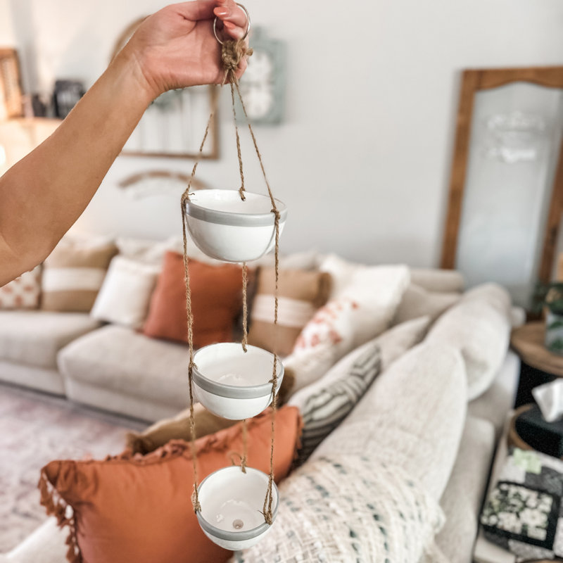 Ceramic Hanging Planter, Gold