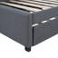 Lit de jour sans sommier avec couchette simple, tissu en lin (gris), tissu d'ameublement de taille compacte, propriété de lit solide, ressort, élément gris-601143411