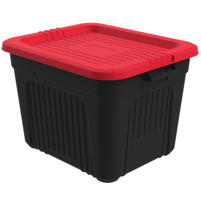 Life Story 20 Gallon Stackable Storage Bin, Versatile Lidded Container, Red