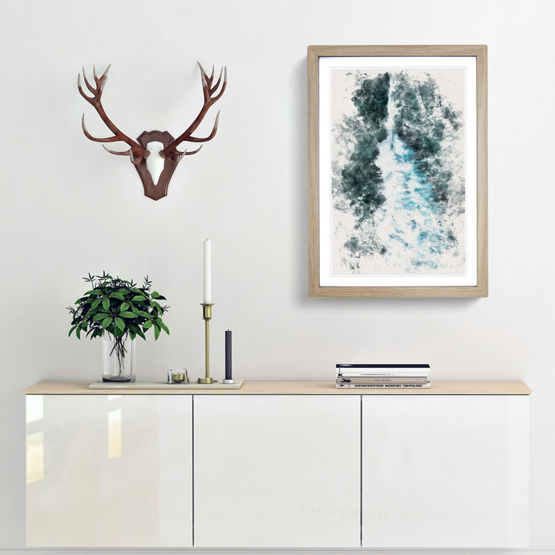 The Middle of the Wave - Picture Frame Graphic Art, 33cm H x 24cm W x 2cm D, Oak Framed