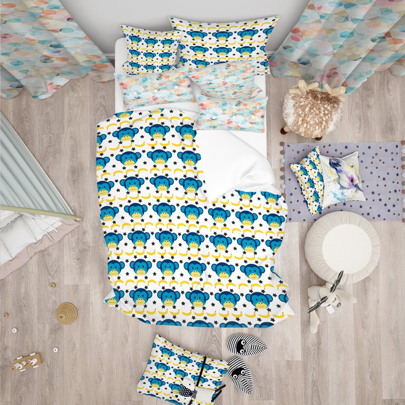 Ensemble de housse de couette tropical kids, Housse de couette double / grand et 2 taies