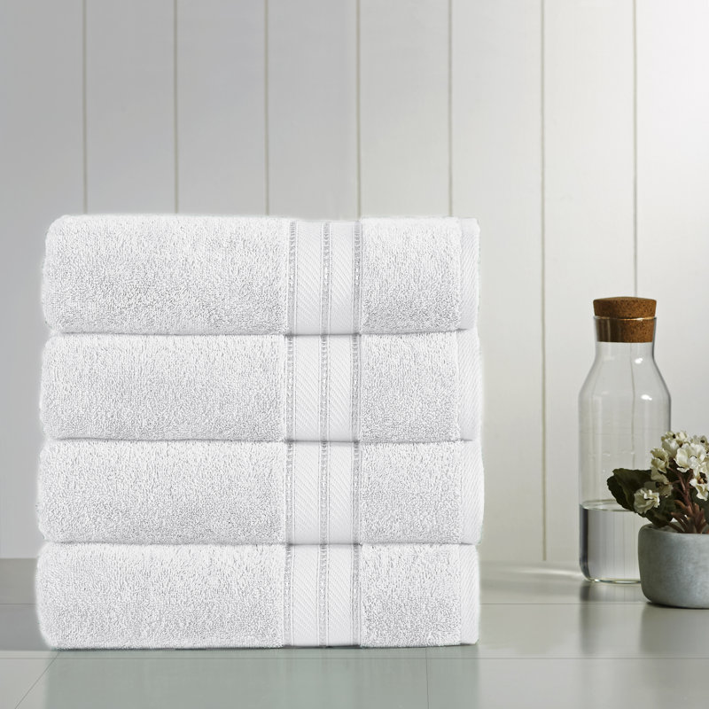 White Cotton SpunLoft Bath Towel Set, 4-Pack