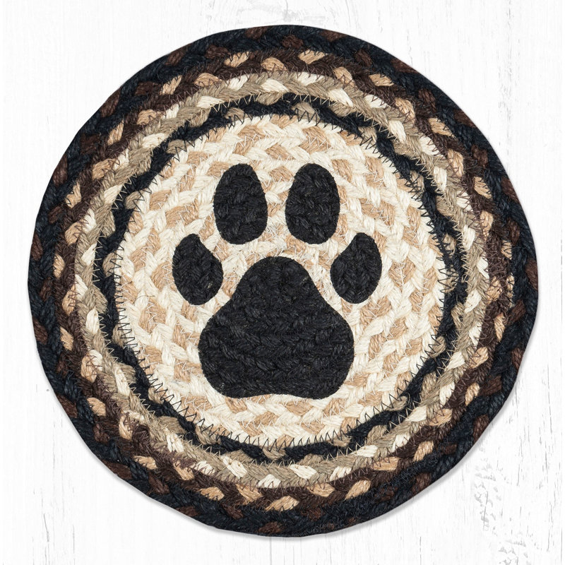  Dog Paw Printed Round Trivet 10"x10"