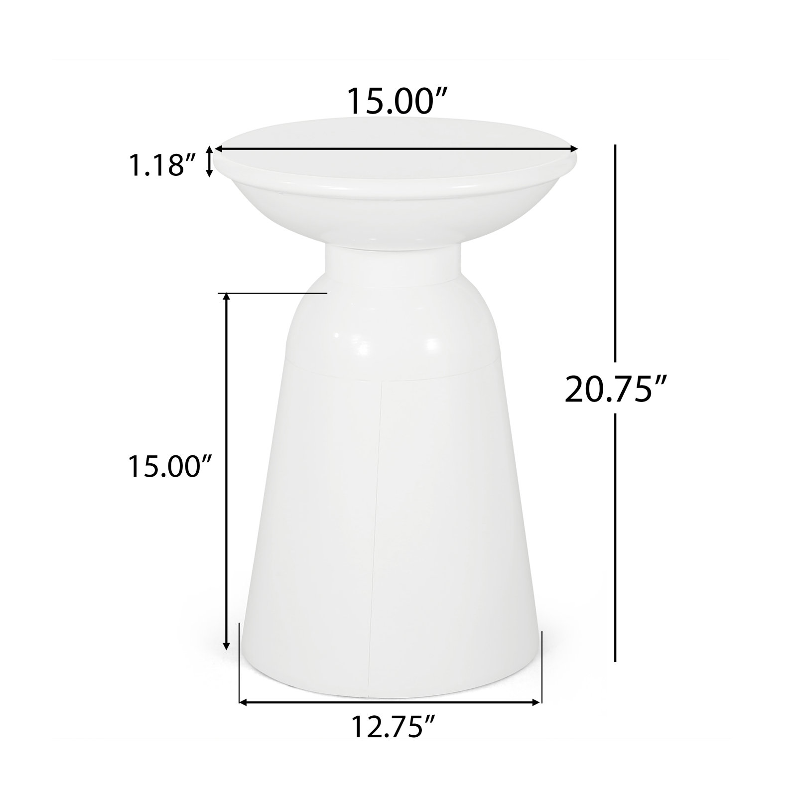 Atira Patio Side Table, 1, White