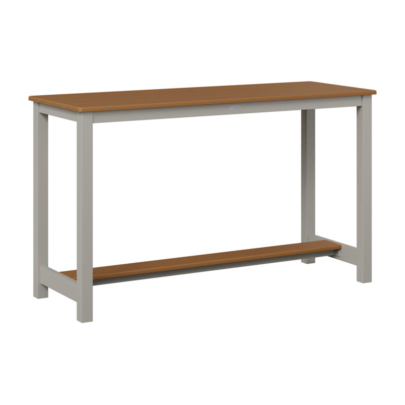Table de jardin à hauteur de comptoir en aluminium Berlin Gardens, Argent platine, 35.5" H x 60" W x 22" D, Cèdre