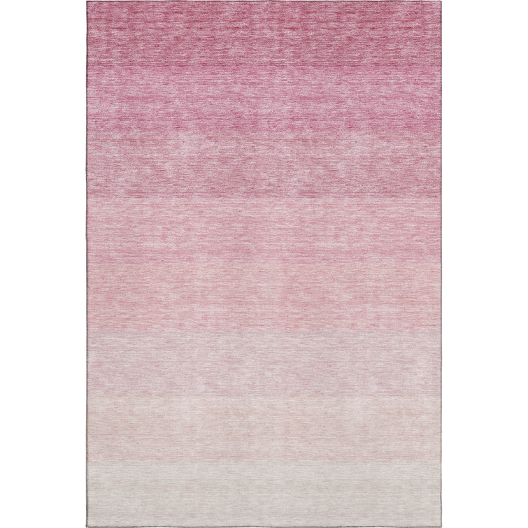 Premium Machine Washable Prisco Pink Rug
