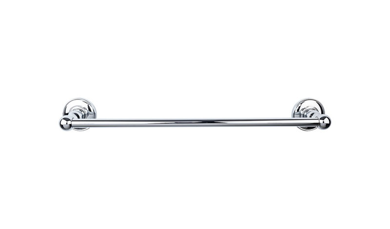 Edwardian Bath Single 26 1/2" Wall Mounted  Towel Bar, Polished Chrome