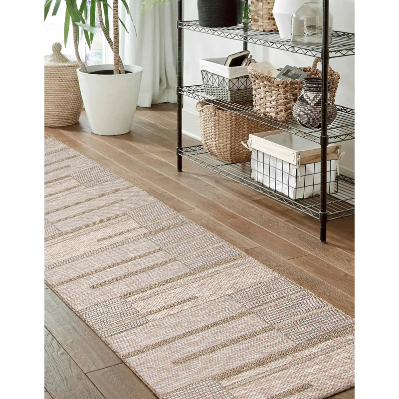 Tapis taupe Atlas, Tapis de couloir 2 pi 8 po x 8 pi 2 po