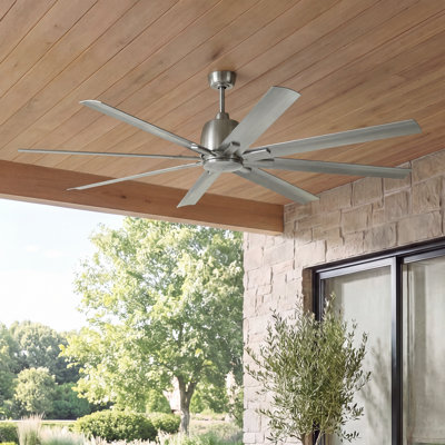 Ventilateur de plafond Kichler Breda de 75 pouces à 8 pales en nickel brossé avec pales en nickel brossé