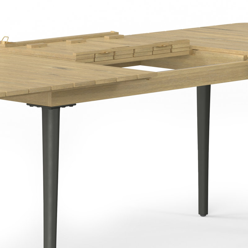 Beachside Light Teak Acacia Wood Extendable Outdoor Dining Table