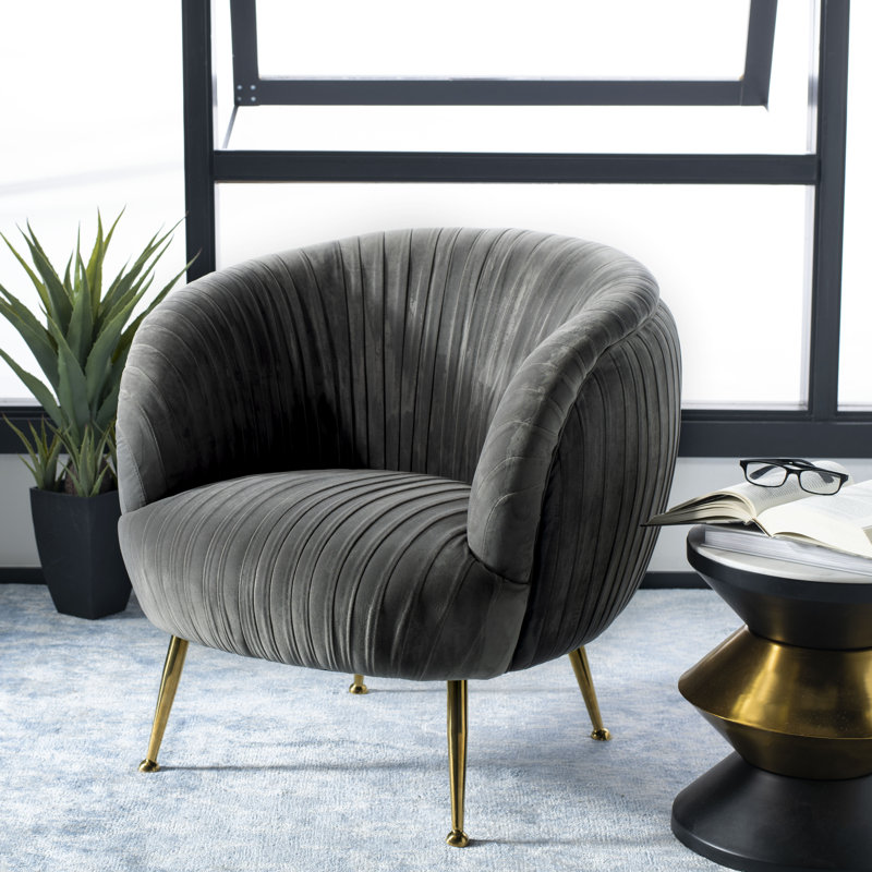 Fauteuil demi-tonneau Jeb, Gris foncé