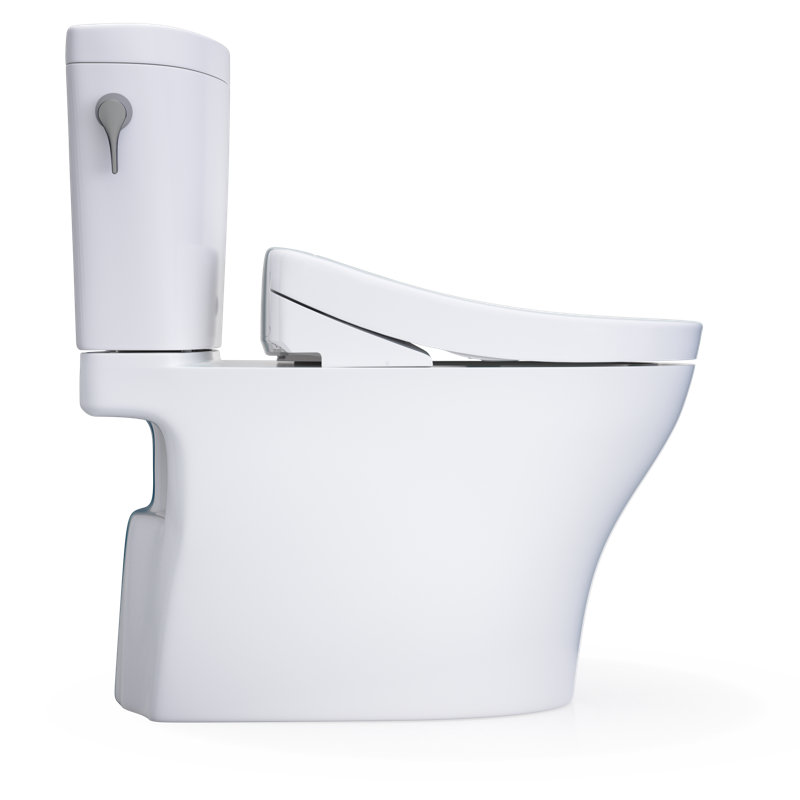 TOTO® WASHLET®+ Aquia IV® Arc Two-Piece Elongated Dual Flush 1.28 and 0.9 GPF Toilet with S5 Bidet Seat, Cotton White - MW4483446CEMFGN#01