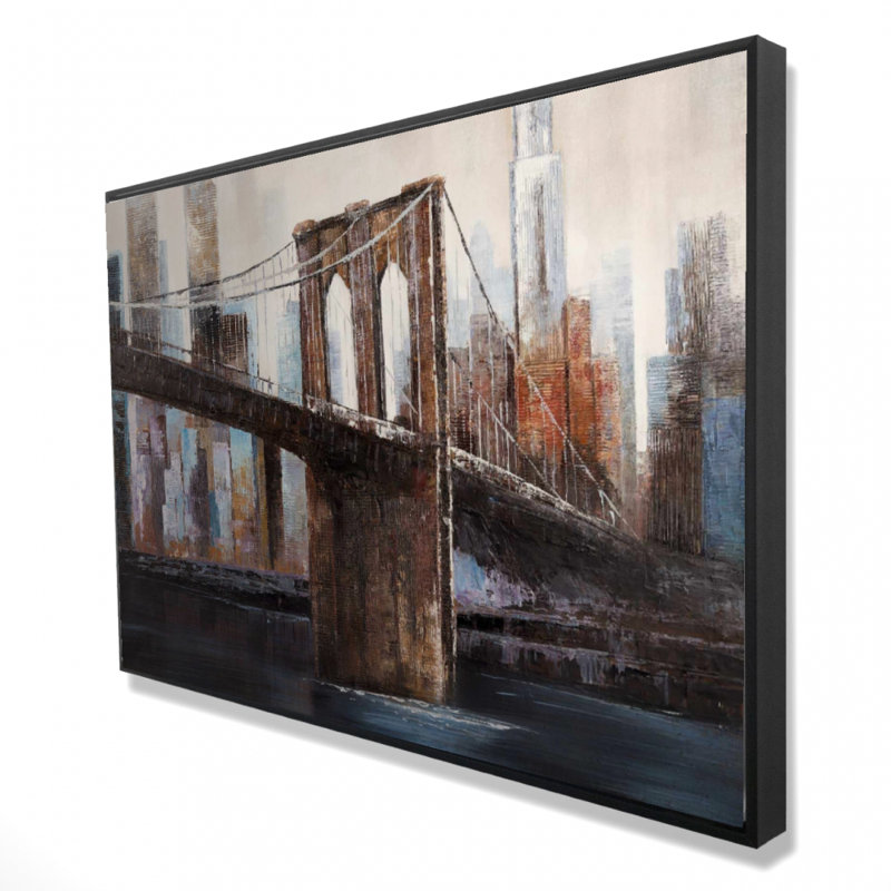 Urban Brooklyn Bridge Print On Canvas