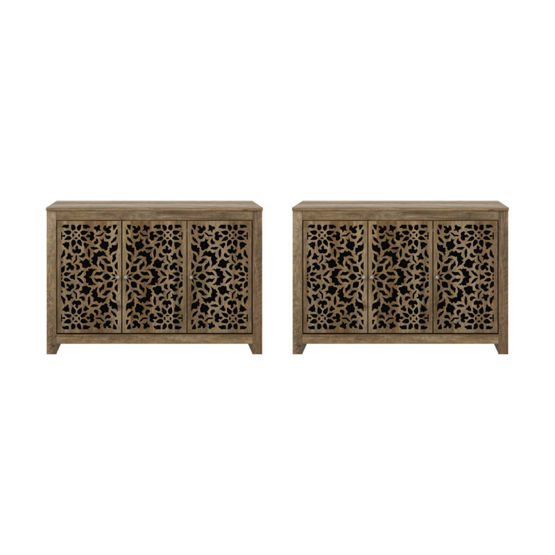 Ensemble de 2 bahuts Arrastia, Black/Knotty Oak