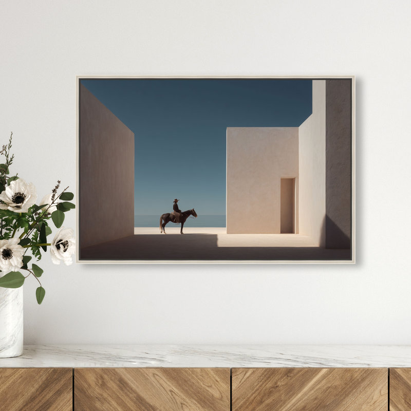 Lone Equestrian I Print by Oliver Gal, 31"H x 46"W, Silver Floater Frame