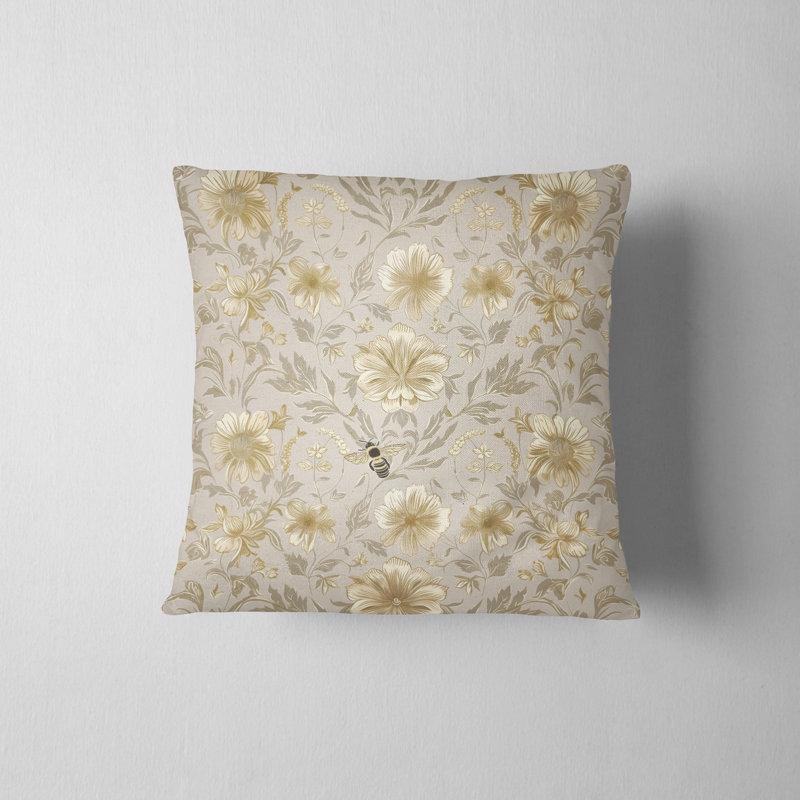 Housse de coussin réversible à motif floral Folk Maximalist, H 16 po x l 16 po