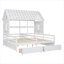 Twin Size House Platform Beds With Two Drawers Shared Beds-1587811958