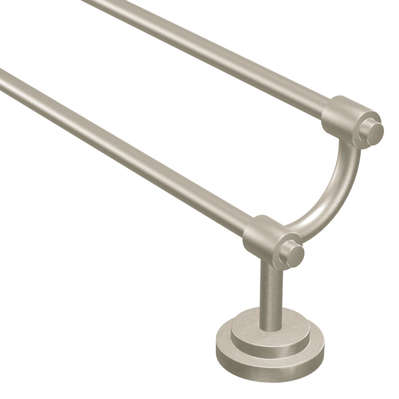 Porte-serviettes mural double Iso, Nickel brossé