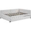 Lit de jour rembourré avec couchette, tissu en lin beige, sans sommier, cadre en bois stable et à long terme, requis-513045345