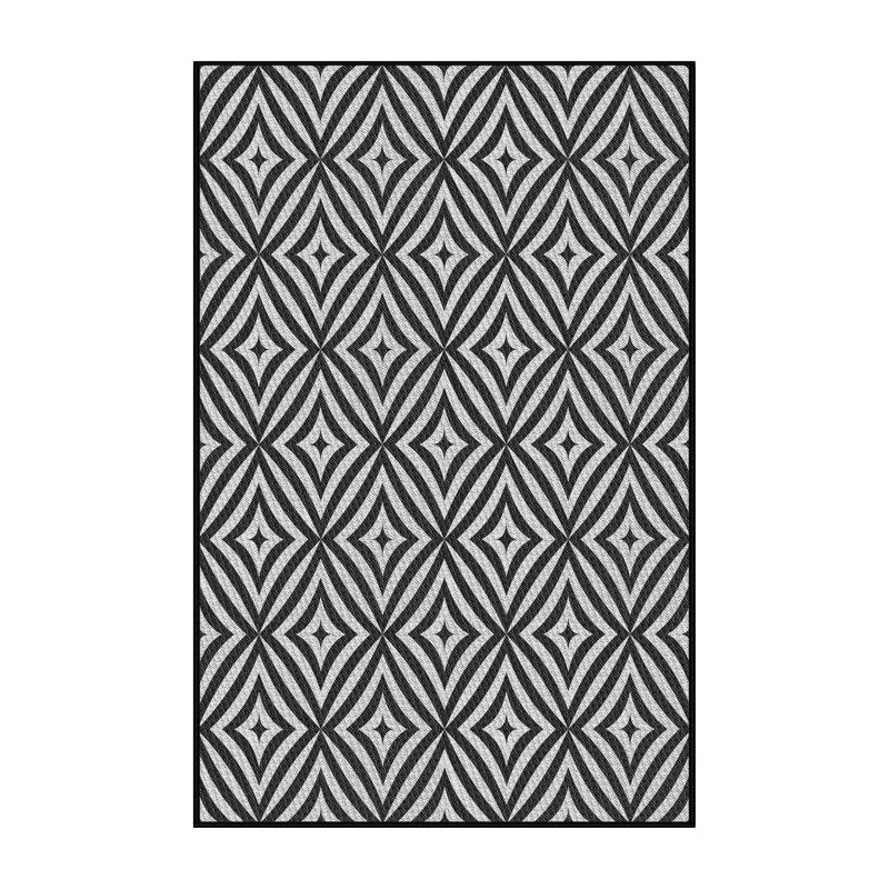 Tapis gris/zone noire à motifs West Bridgewater, Rectangle 7 pi x 9 pi