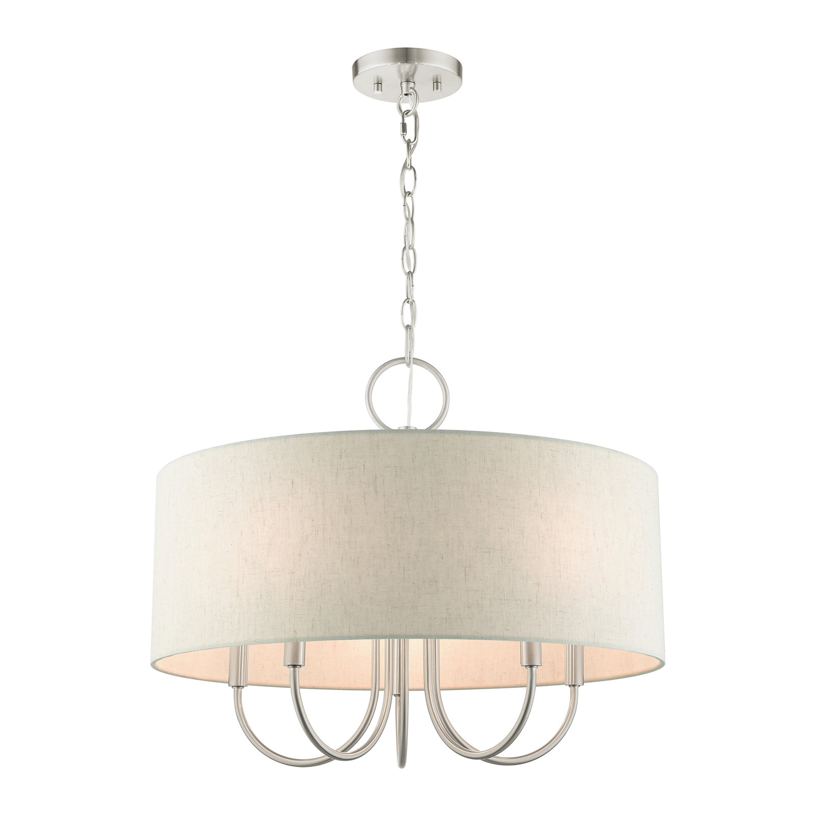 Raymond 5 - Light Dimmable Drum Chandelier, Brushed Nickel