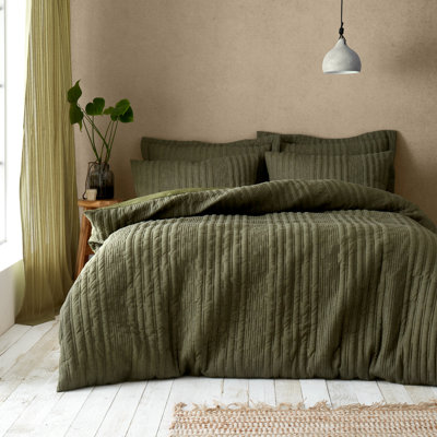 Tamba Jersey Stripe Double Duvet Cover Set with Pillowcases