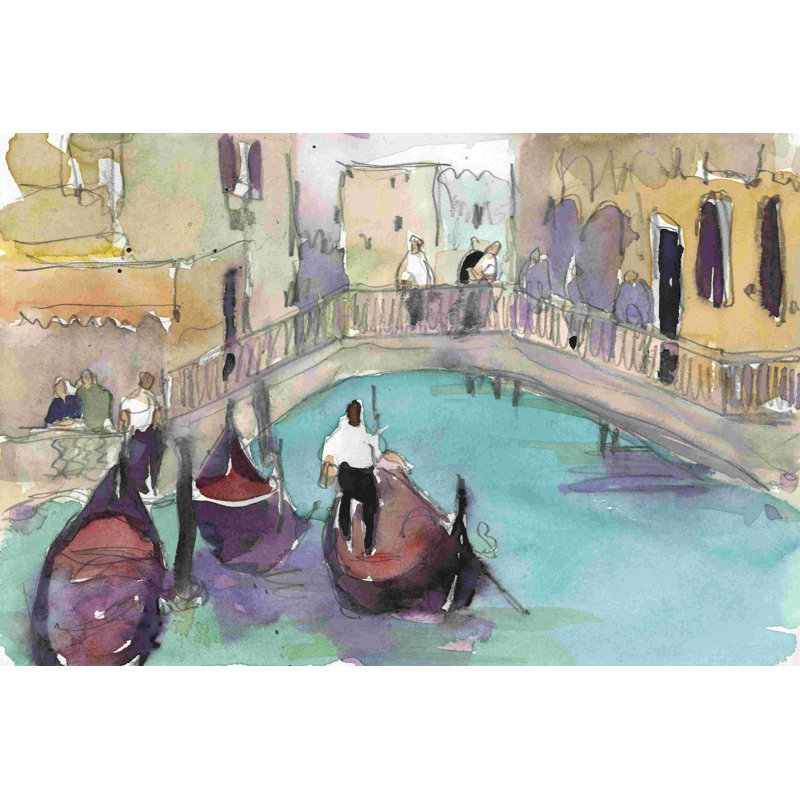 «Venice Plein Air V» par Samuel Dixon, reproduction sur toile tendue, H 8 po x l 12 po