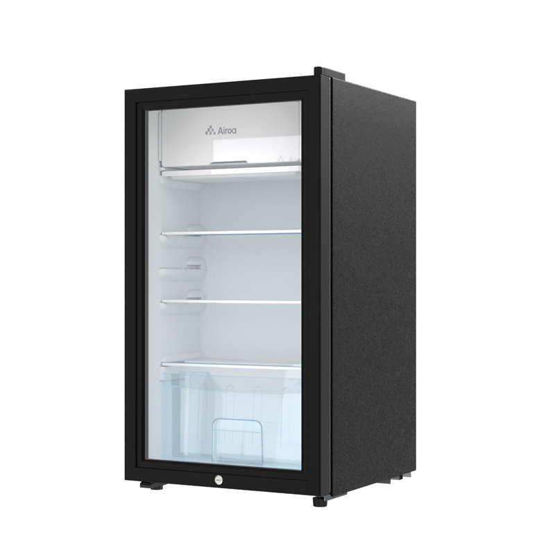 Airoa 83L Glass Door Single Door Beverage Refrigerator with 9L Freezer Box