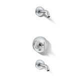 Purist Rite-Temp Bath And Shower Trim Set With Push-Button Diverter And Lever Handle, Less Showerhead